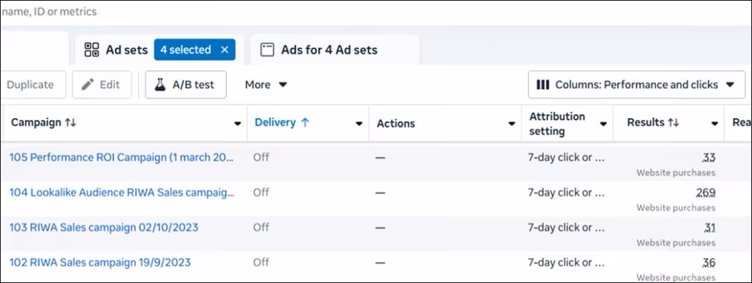 Meta Ads Result